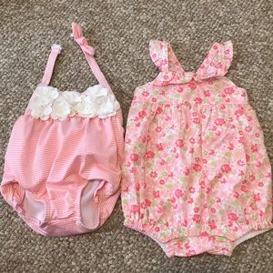 Infant bathing suit and romper